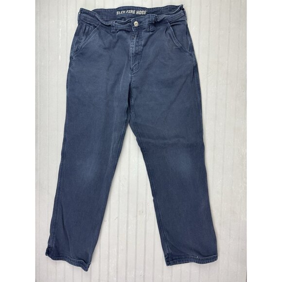 Duluth 36x32 Men Denim Pant Relaxed Fit (Actual Inseam 30.5) Blue Flex Fire Hose - Picture 1 of 4
